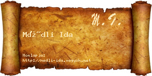 Mádli Ida névjegykártya